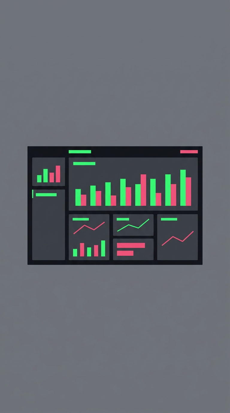 Desktop dashboard with dark mode